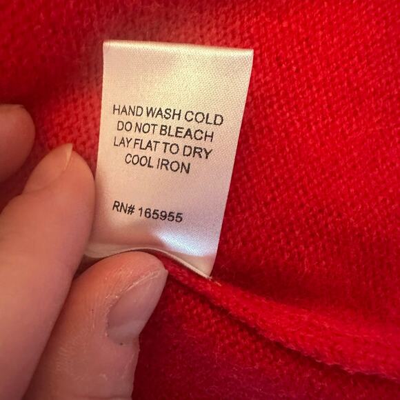 Annie Wear Women's Red Holly Jolly Bow Open Sweater XL NWT - Picture 8 of 10